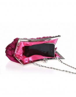 Wedding Evening Bridal Bridesmaid Clutch Jeweled Pleated Cocktail Party Handbag