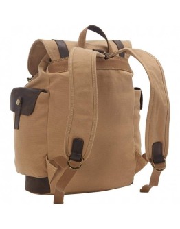 Stylish Canvas Laptop Backpack - Khaki - CF12HRA42RX
