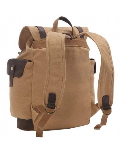 Stylish Canvas Laptop Backpack - Khaki - CF12HRA42RX