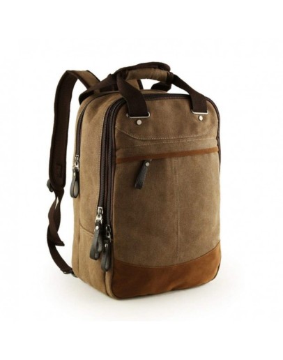 Men's Canvas Leather Backpack School bag