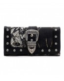 Western Buckle Camouflage Womens Trifold Checkbook Wallet
