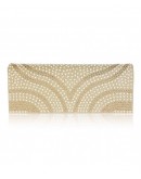 Patterned Pearl Flap-Over Dazzling Clutch Evening Bag
