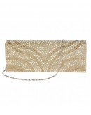 Patterned Pearl Flap-Over Dazzling Clutch Evening Bag