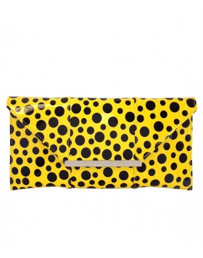 Polka Dot Patent Envelope Clutch